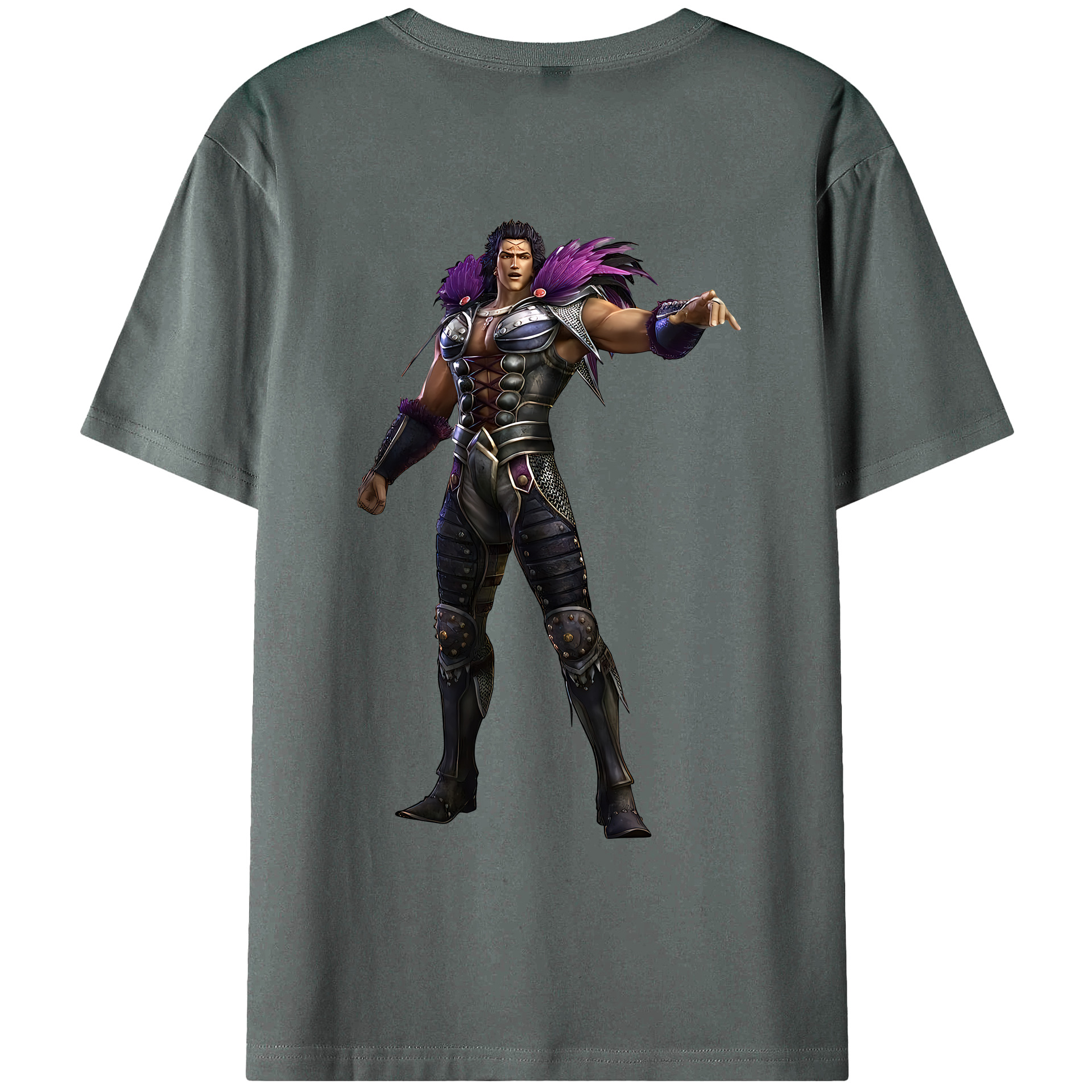 （画像用） 北斗の拳 Fist of the North Star 綿100％ メンズ半袖Tシャツ（バックプリント） 通気性